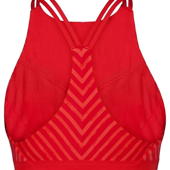 QUICK-DRY HAZARD HIGH NECK SURF STRIPED RED TOP - Picture 3 of 7